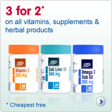 3 for 2 on all vitamins, supplements and herbal products
